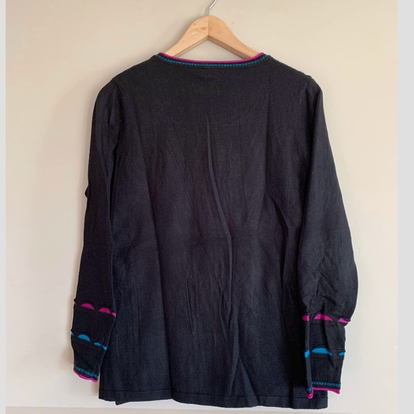 Elena Wang Black Knit Multi Colour Button Cardigan, size Medium, ES sports - Picture 3 of 7